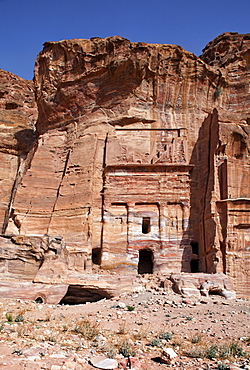 Silk Tomb, Petra, the capital city of the Nabataeans, rock city, UNESCO World Hertage Site, Wadi Musa, Hashemite Kingdom of Jordan, Orient, Middle East, Asia