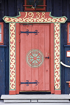 Door, old Norwegian house, Norway, Scandinavia, Europe