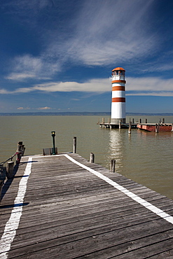 Lighthouse in Podersdorf am See, Patfalu, Lake Neusiedl, Lake Neusiedl National Park, Seewinkel, Burgenland, Austria, Europe