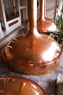 Copper boiler at the Budweiser brewery in Ceske Budejovice, Budweis, Budvar, Bohemia, Czech Republic, Europe