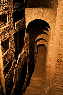 Stairway in the Catacombs of San Sebastiano, Via Appia Antica, Rome, Lazio, Italy, Europe