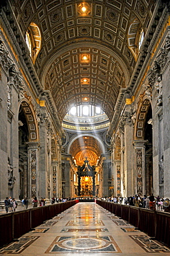 St. Peter's baldachin, Bernini's baldachin, center nave of St. Peter's Basilica, Vatican City, Rome, Lazio region, Italy, Europe