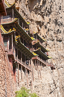 Hanging Temple or Hanging Monastery of Xuakong Si near Datong, Shanxi, China, Asia