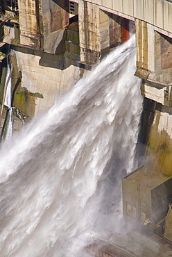 Water coming out of the dam wall, Inguri Dam between Georgia and Abkhazia, Middle East