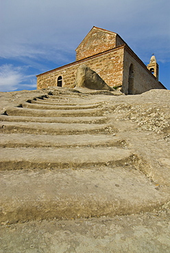 Steps leading up to the Uplistsulis Eklesia, Princes Church, Uplistsikhe, Georgia, Middle East