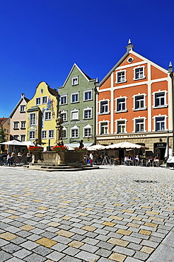 Marienplatz square, pedestrian area, Weilheim, Bavaria, Germany, Europe