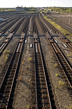 Switch yard Munich Nord, through station, train tracks, Munich, Bavaria, Germany, Europe