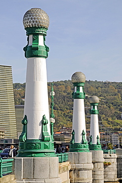 Bridge piers, Ponte Zurriola, Zurriola Bridge, San Sebastian, Pais Vasco, Basque Country, Spain, Europe