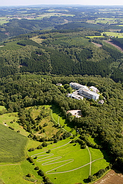 Aerial view, Klinik Koenigsfeld hospital, medical center, Windgarten, Ennepetal, North Rhine-Westphalia, Germany, Europe