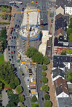 Aerial view, former bunker, Universitaetsstrasse street, Bochum, Ruhr area, North Rhine-Westphalia, Germany, Europe