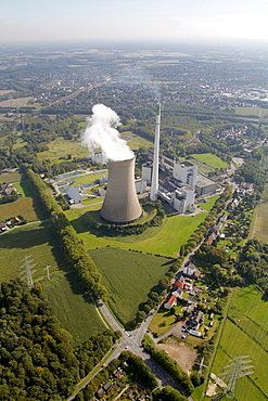Aerial view, Knepper power plant, coal-fired power plant, E.ON, Mengede, Dortmund, Ruhr Area, North Rhine-Westphalia, Germany, Europe