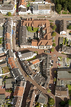 Aerial view, Lutheran cathedral, historic town centre, Dinslaken, Ruhr area, Niederrhein, North Rhine-Westphalia, Germany, Europe