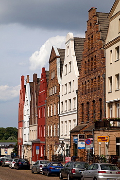 Houses with gable roofs, Rostock, Mecklenburg-Western Pomerania, Germany, Europe