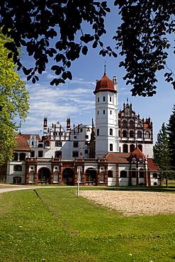 Schloss Basedow Castle, Mecklenburg Switzerland, Mecklenburg-Western Pomerania, Germany, Europe