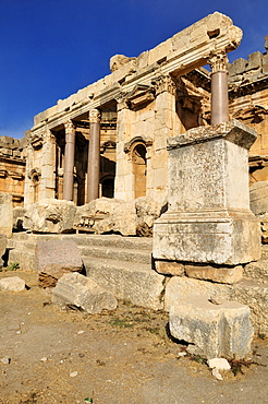 Ancient ruins in the archeological site of Baalbek, Unesco World Heritage Site, Bekaa Valley, Lebanon, Middle East, West Asia