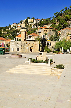 Historic city square and old mosque in the historic town of Deir el-Qamar, Chouf, Lebanon, Middle east, West Asia