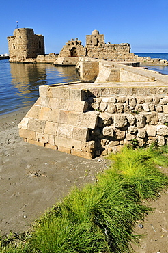 Historic Crusader castle at Sidon, Saida, Lebanon, Middle East, West Asia