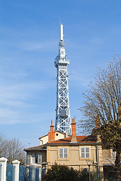 Metallic tower on the Fourviere Hill, historic district of Vieux Lyon, UNESCO World Heritage, Lyon, France, Europe