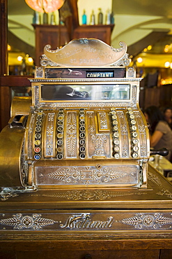 Old cash register, Lyon, France, Europe