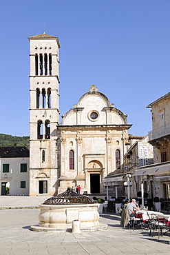 Trg Sv Stjepana, St. StephenÃ­s Square and Cathedral, Hvar Island, Croatia, Europe