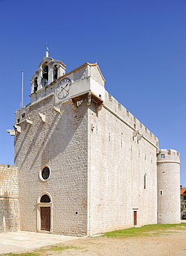 Fortress Church of Sveta Marija, Vrboska, Hvar Island, Croatia, Europe