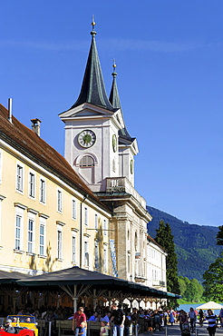 Ducal Bavarian brewery, Braeustueberl Tegernsee tavern, a former Benedictine monastery, Tegernsee lake, Upper Bavaria, Bavaria, Germany, Europe