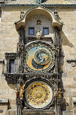 Astronomical Clock at the town hall of Prague, Czech Republic, Europe