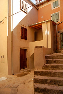 Alley in the historic town centre of Cres, Croatia, Europe