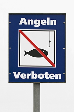 Prohibition sign, Angeln verboten, German for No Fishing