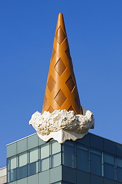 Architecture, ice cream cone, Neumarkt Galerie shopping mall, Cologne, North Rhine-Westphalia, Germany, Europe