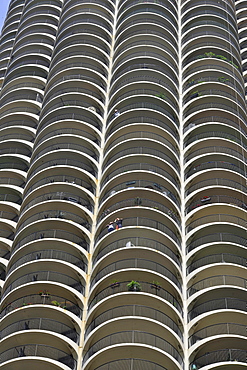 Residential units in the Marina City Twin Towers, Chicago, Illinois, United States of America, USA