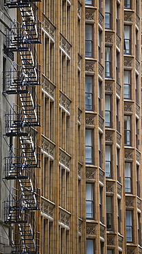 Fire stairs on a building facade, Chicago, Illinois, United States of America, USA