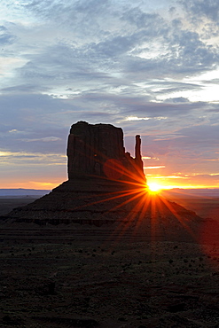 West Buttes at sunrise, Monument Valley, Arizona, USA, North America