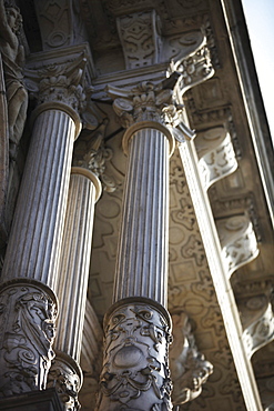 Columns at the Historisches Rathaus Koeln city hall, Cologne, North Rhine-Westphalia, Germany, Europe