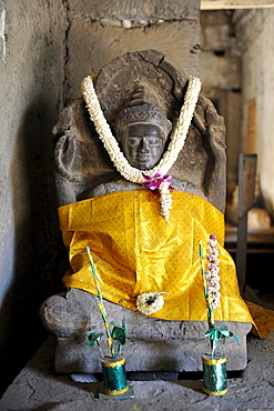 Buddha figure in the Ta Prohm temple, Angkor, UNESCO World Heritage Site, Siem Reap, Cambodia, Southeast Asia, Asia