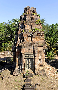 Tower, Prasat, temple Bakong, Roluos Group, Siem Reap, Cambodia, Southeast Asia, Asia