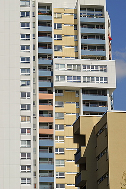 31-storey apartment building by Walter Gropius, Gropius City, satellite settlements, large housing estate, satellite town with 18, 000 homes, Neukoelln, Berlin, Germany, Europe