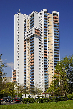 31-storey apartment building by Walter Gropius, Gropius City, satellite settlements, large housing estate, satellite town with 18, 000 homes, Neukoelln, Berlin, Germany, Europe