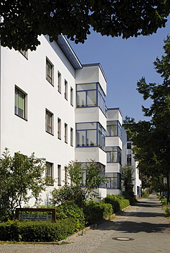 Weisse Stadt, White City, built in 1929-31 by Bruno Ahrends, Wilhelm Buening and Otto Rudolf Salvisberg, green settlement by Louis Lesser, Berlin Modernist Housing Estates, UNESCO World Heritage Site, Aroser Allee, Reinickendorf, Berlin, Germany, Europe