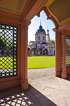 Rote Moschee mosque, Schwetzingen Castle, castle garden, Schwetzingen, Electoral Palatinate, Baden-Wuerttemberg, Germany, Europe