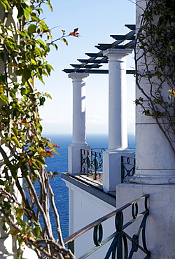 Lookout terrace on Piazza Umberto I square, Capri, island of Capri, Italy, Europe