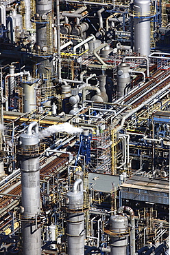 Petroleum refinery, industrial plant, detail