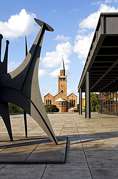 Neue Nationalgalerie museum and Mathaei-Kirche church, Berlin, Germany, Europe