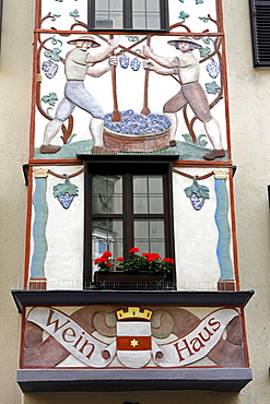 Wein Haus, wine house, detail, Herzog Friedrich Strasse, historic centre, Innsbruck, Tyrol, Austria, Europe