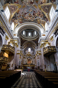 Magnificent interior of a church, Ljubljana, Slovenia, Europe