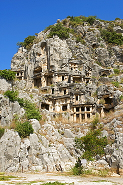 Lycian rock tombs at Myra, Lycia, southern coast of Turkey, Lycia, Turkey