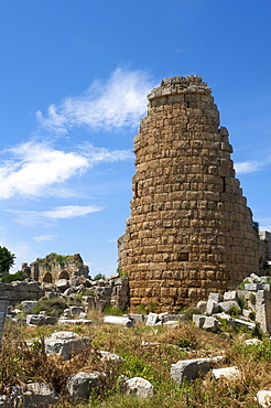 Perge, Hellenistic Round Tower, Antalya, Turkish Riviera, Turkey