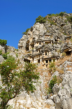 Lycian rock tombs at Myra, Lycia, southern coast of Turkey, Turkey, Western Asia