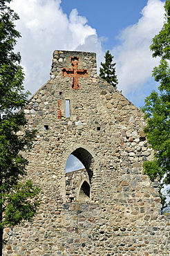 Church ruins, castle of the Livonian Order, Sigulda, Latvia, Baltic States, Northern Europe