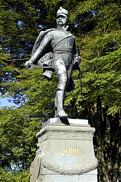 Statue of Ferdinand von Schill, a Prussian officer, Stralsund, Mecklenburg-Western Pomerania, Germany, Europe